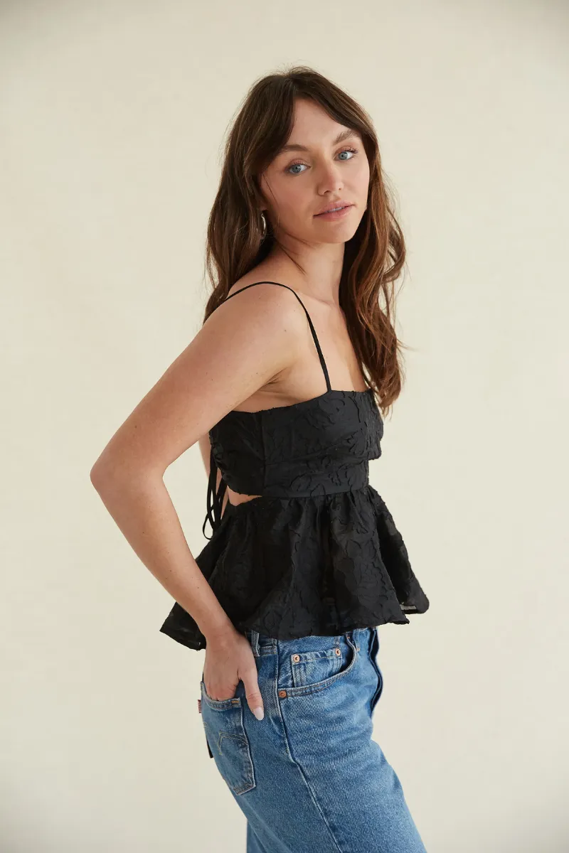 Lilly Floral Peplum Crop Top sold by American Threads product image thumbnail 4