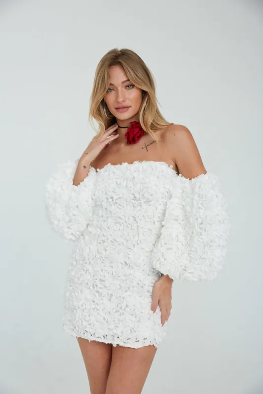 Maylie Flower Applique Mini Dress sold by American Threads