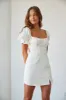 Drew Puff Sleeve Corset Linen Mini Dress sold by American Threads