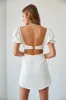 Drew Puff Sleeve Corset Linen Mini Dress sold by American Threads