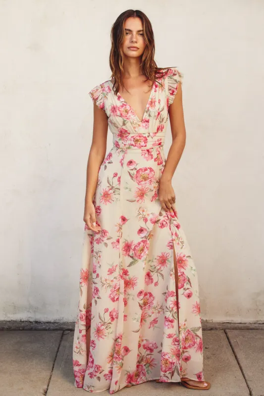 Ginny Floral Chiffon Maxi Dress sold by American Threads