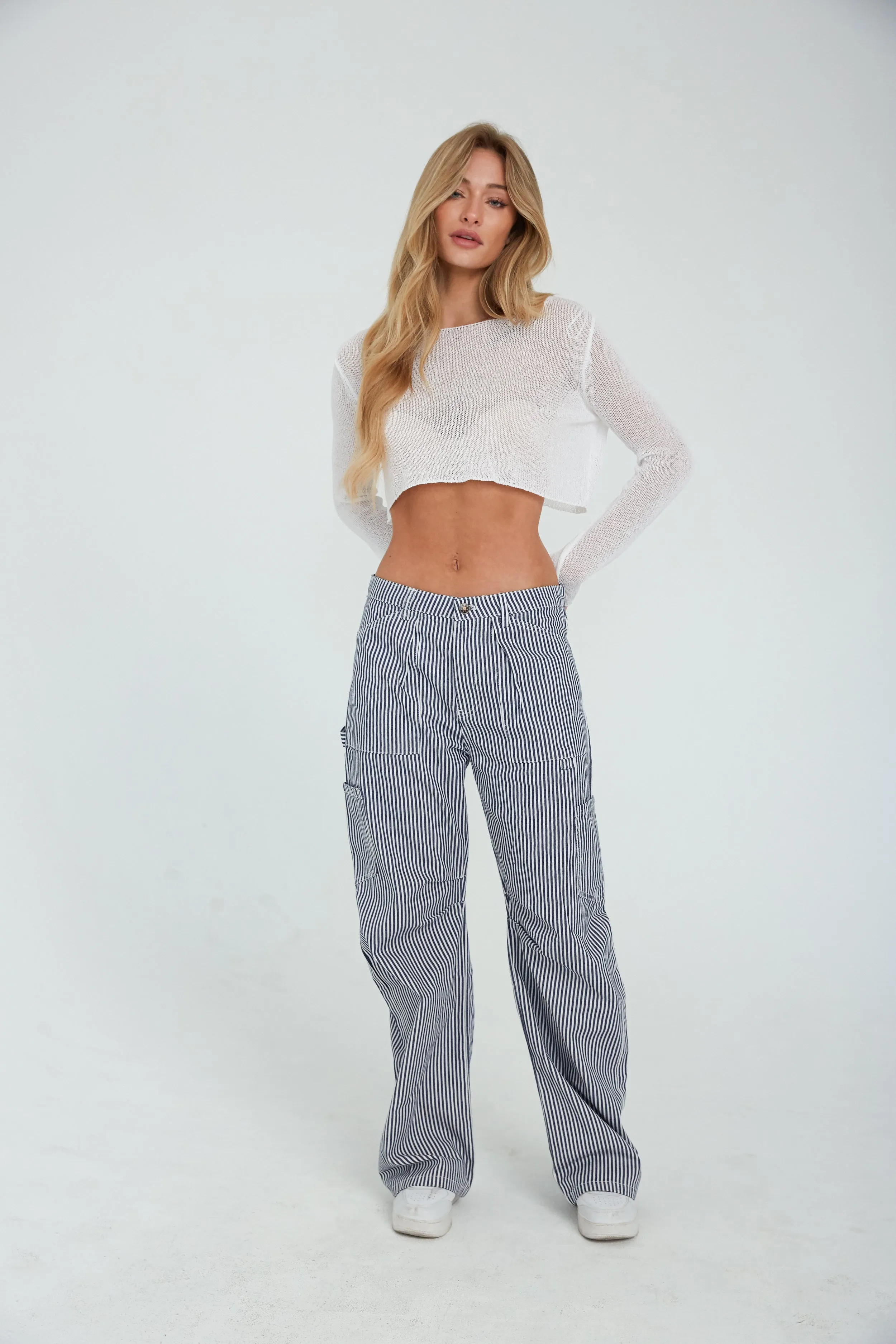 Miami Vice Pant in Navy Pinstripe sold by American Threads product image thumbnail 5