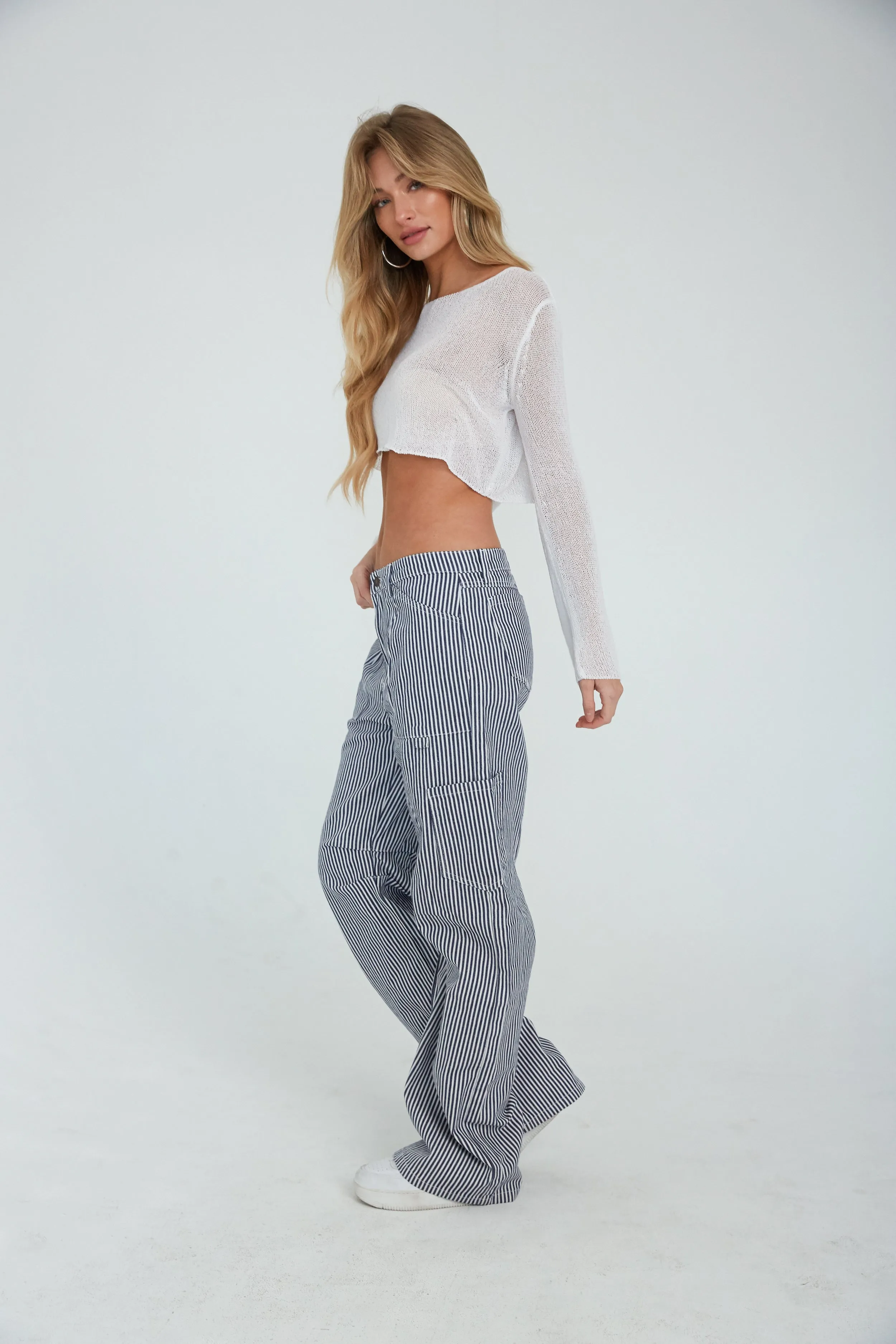 Miami Vice Pant in Navy Pinstripe sold by American Threads product image thumbnail 4