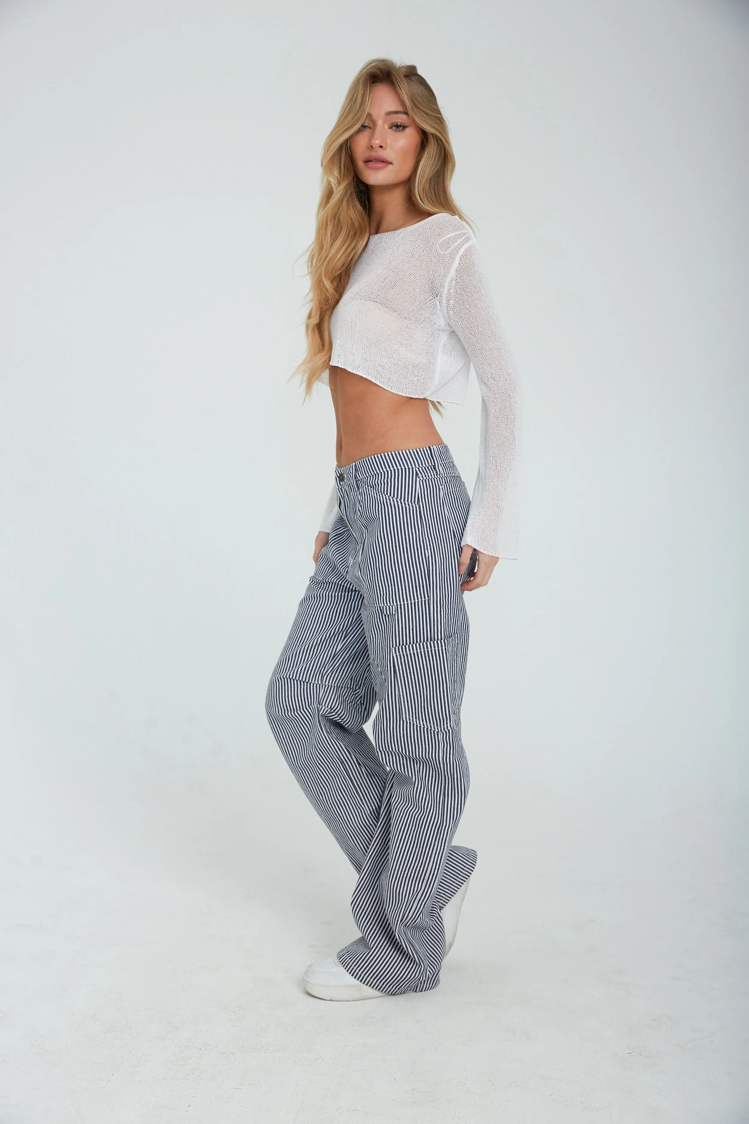 Miami Vice Pant in Navy Pinstripe sold by American Threads product image thumbnail 3