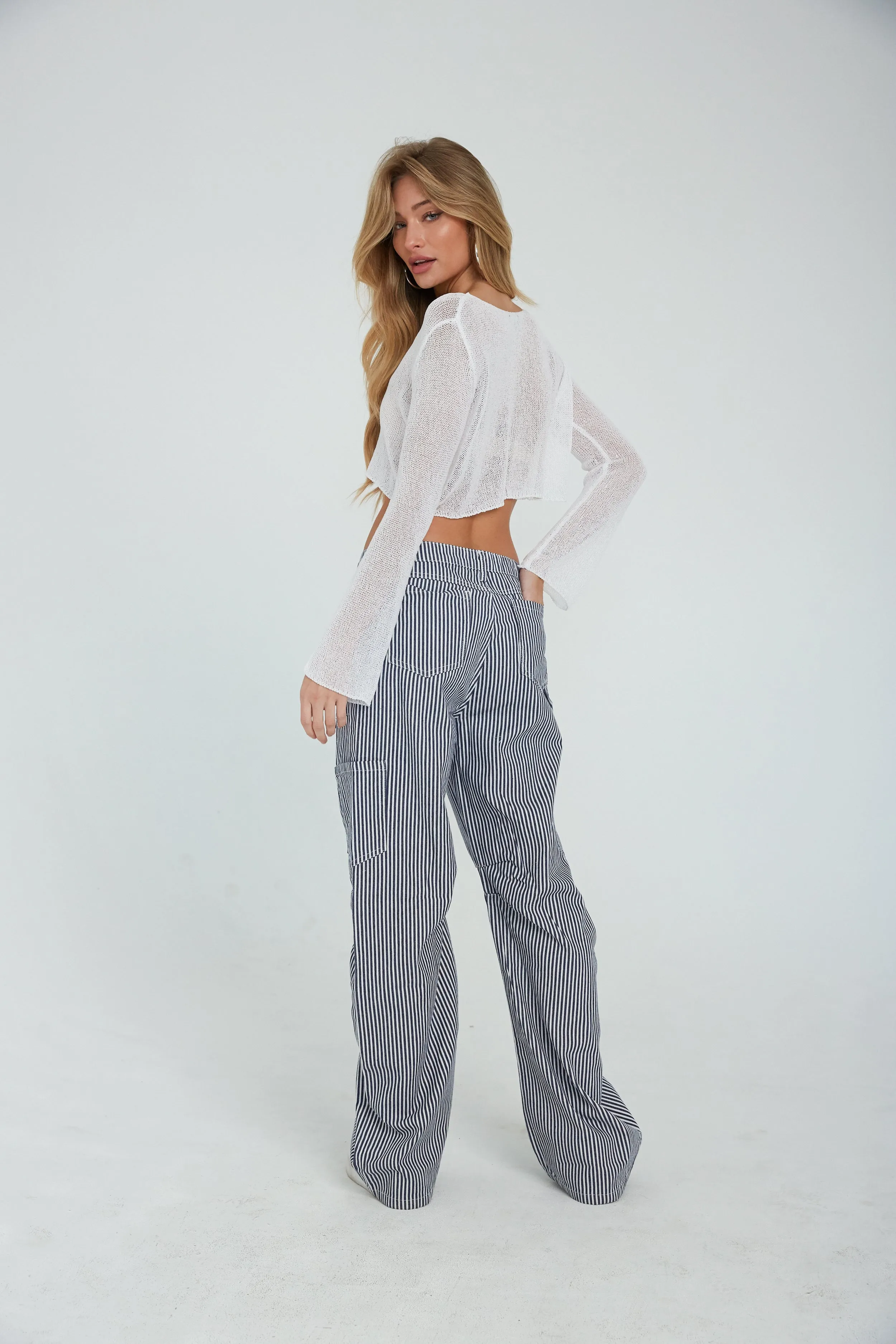 Miami Vice Pant in Navy Pinstripe sold by American Threads product image thumbnail 2