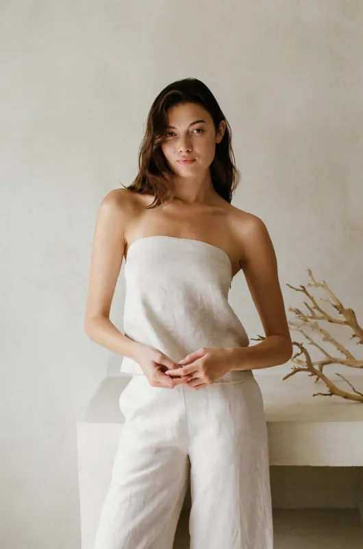Laguna Linen Strapless Top sold by American Threads