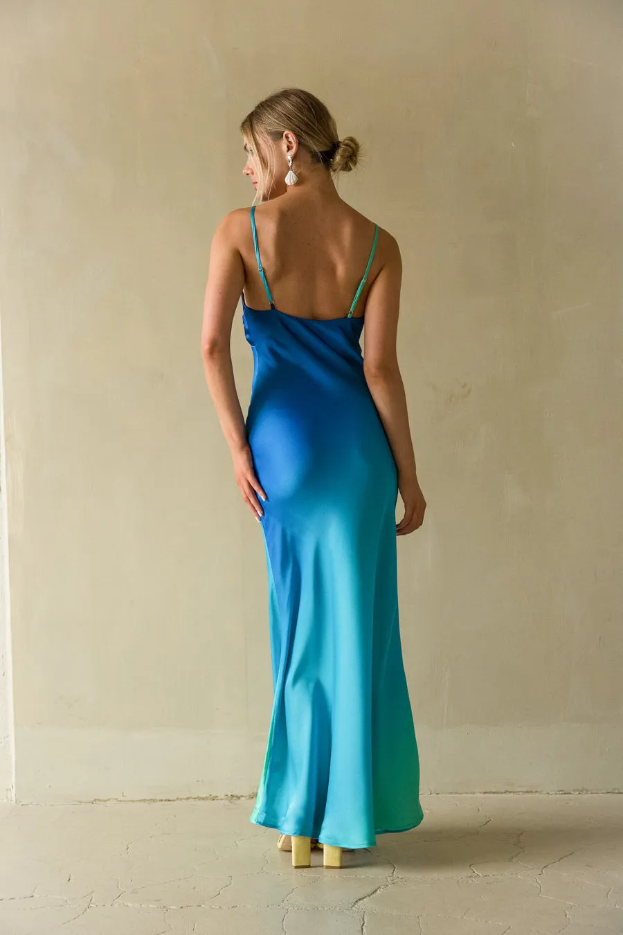 Moana Sunset Satin Maxi Dress sold by American Threads product image thumbnail 4