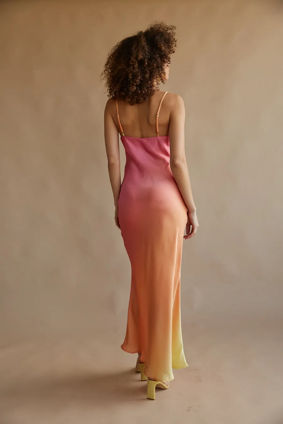 Moana Sunset Satin Maxi Dress sold by American Threads product image thumbnail 3