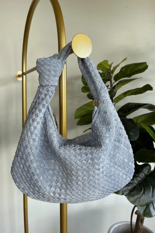 Brigitte Woven Knotted Shoulder Bag sold by American Threads
