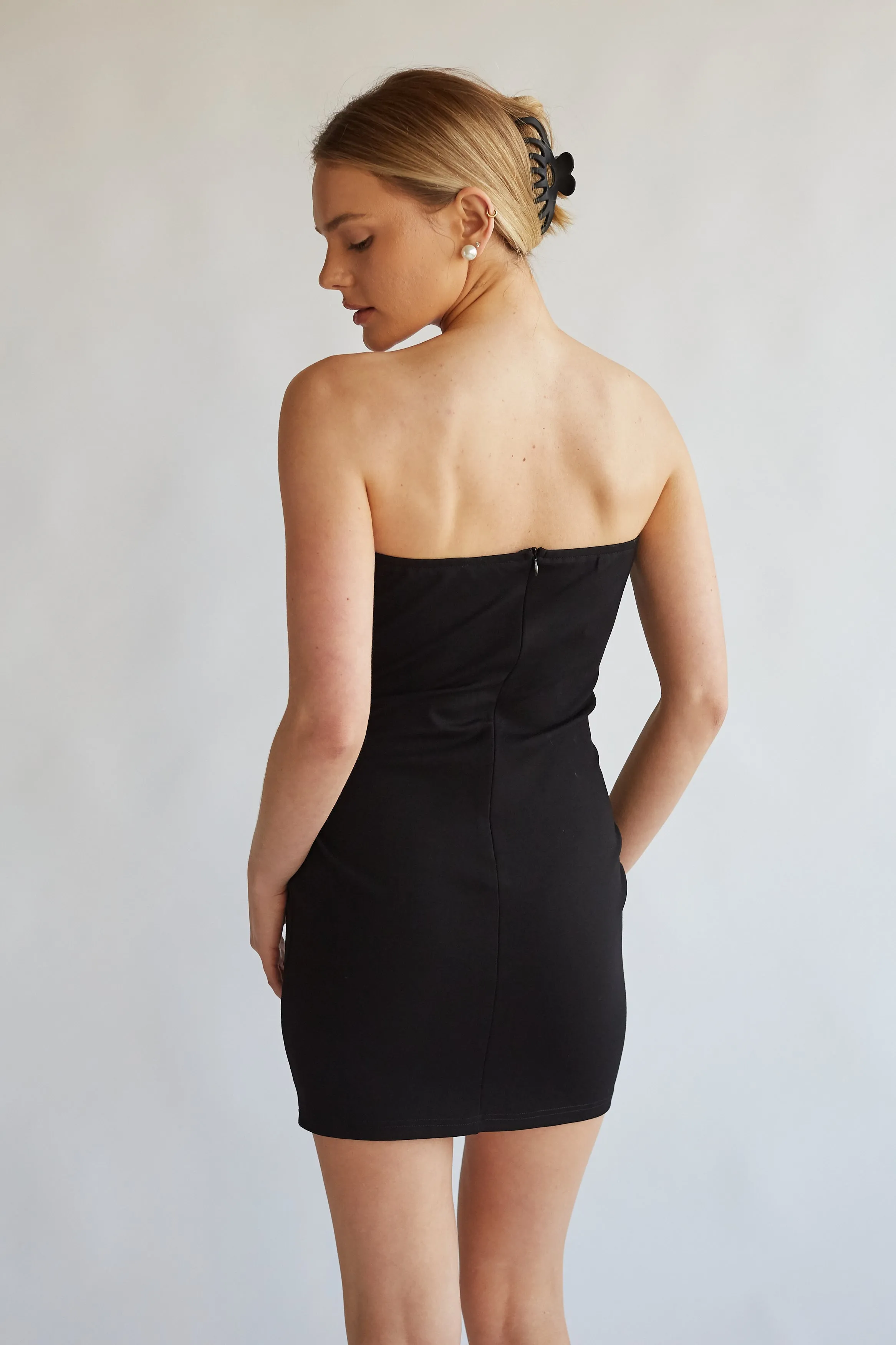 Eloise Strapless Bow Bodycon Mini Dress sold by American Threads product image thumbnail 3