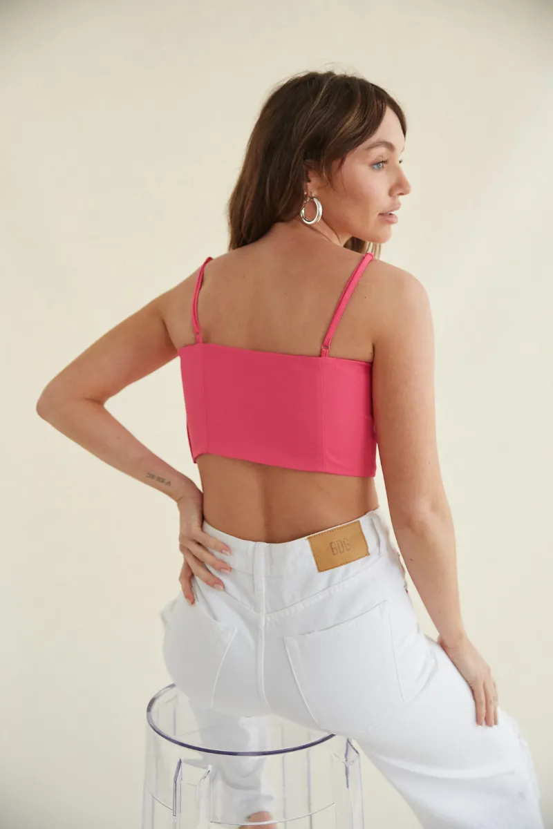 Juli Ruffle Rose Crop Top sold by American Threads product image thumbnail 3
