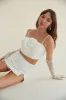 Juli Ruffle Rose Crop Top sold by American Threads