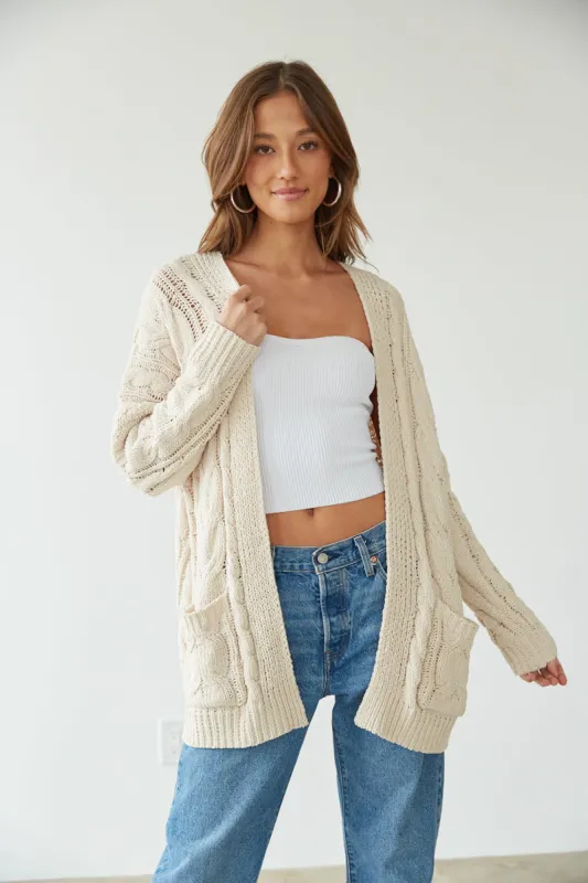 Kenna Cable Knit Cardigan sold by American Threads