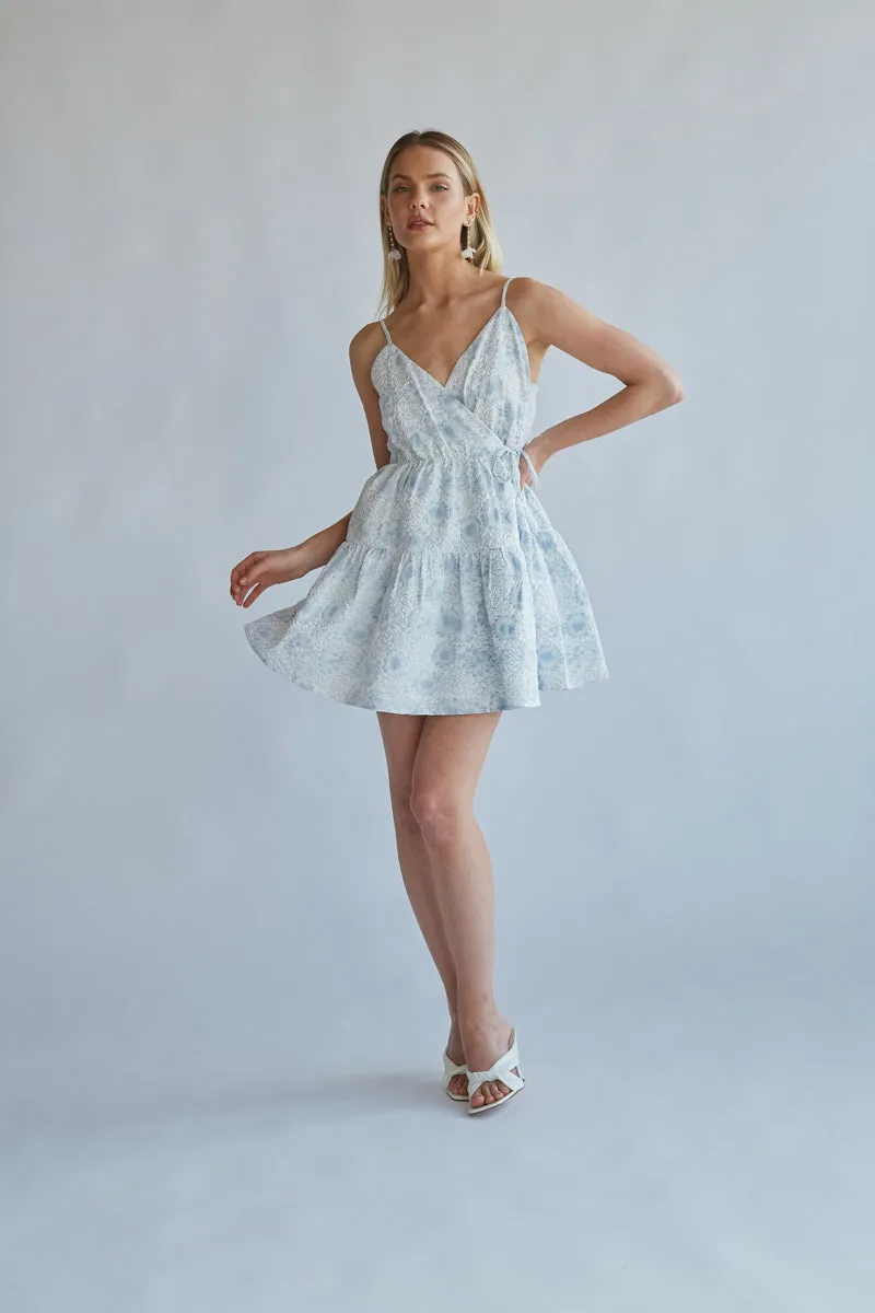 Whitney Floral Wrap Mini Dress sold by American Threads product image thumbnail 5