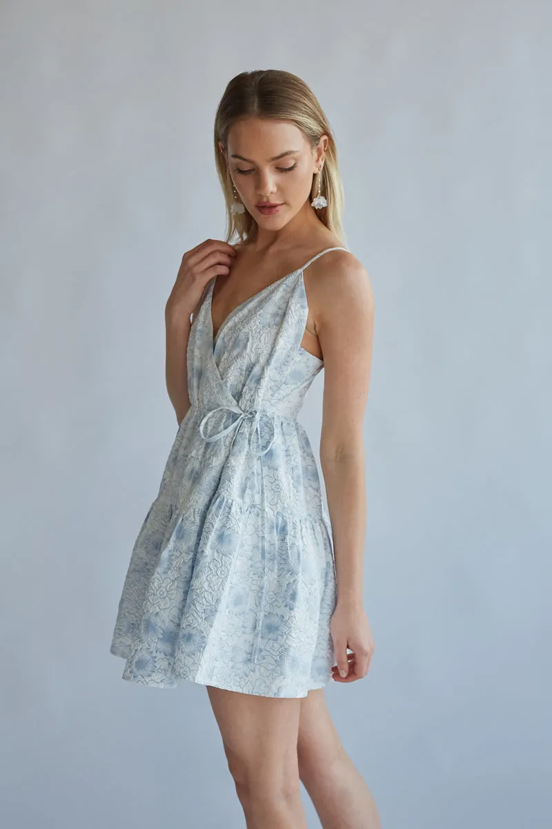 Whitney Floral Wrap Mini Dress sold by American Threads product image thumbnail 3