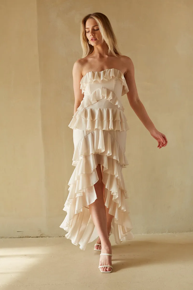 Clementine High Low Ruffle Maxi Dress sold by American Threads product image thumbnail 3