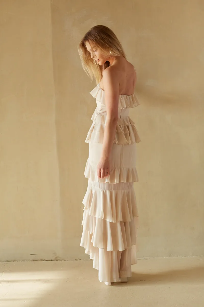 Clementine High Low Ruffle Maxi Dress sold by American Threads product image thumbnail 5