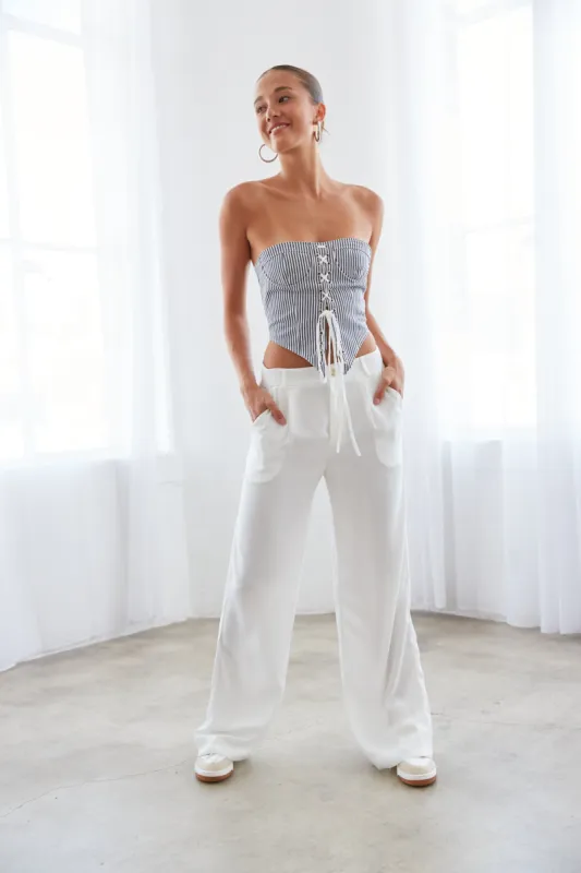 Clover Wide Leg Trouser Pants sold by American Threads