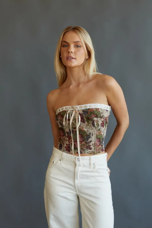 Evie Lace Tapestry Corset Top sold by American Threads