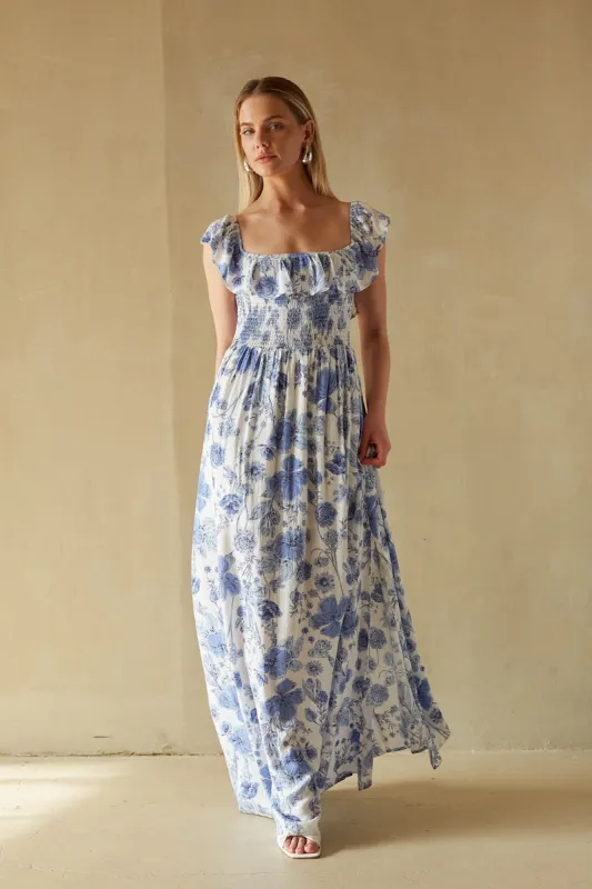 Zari Floral Maxi Dress sold by American Threads