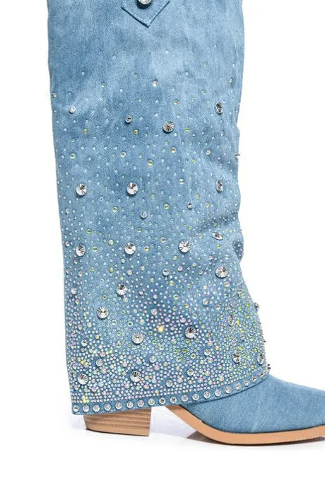 Azalea Wang Mellow Denim Western Boots sold by American Threads product image thumbnail 4