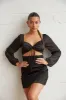 Kaia Smocked Satin Mini Dress sold by American Threads