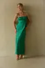 Adelai Open Back Satin Maxi Dress sold by American Threads