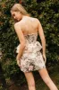 Cayla Strapless Floral Corset Peplum Mini Dress sold by American Threads