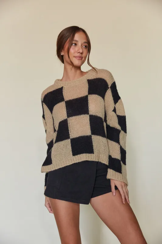 Melrose Checkered Sweater sold by American Threads