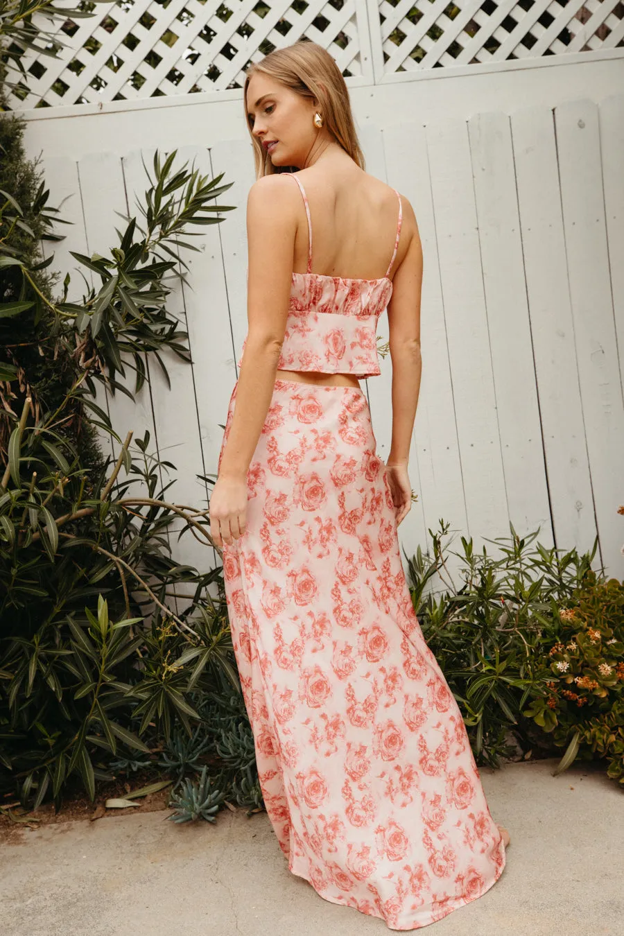 Rosetta Floral Satin Maxi Skirt sold by American Threads product image thumbnail 2