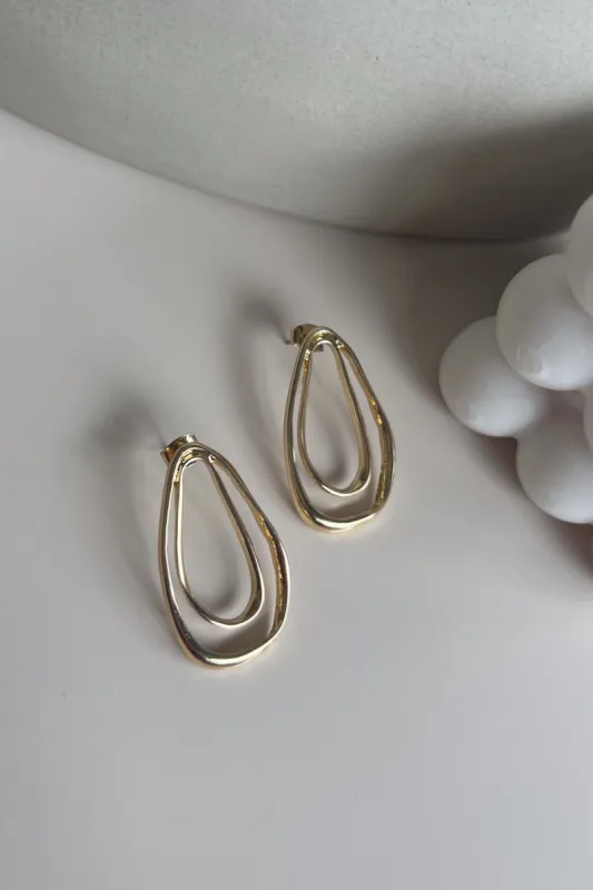 Poppy Gold Hoop Studs sold by American Threads