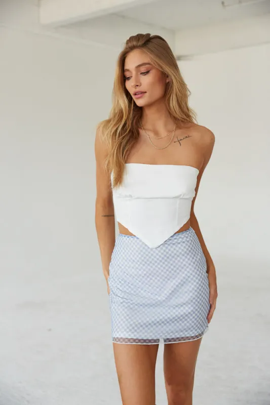 Eloise Mesh Gingham Mini Skirt sold by American Threads