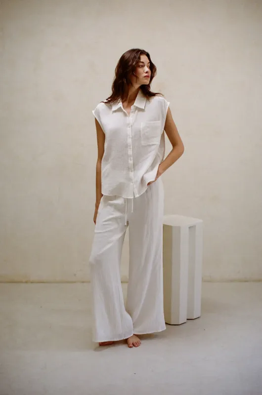 Bruna Cotton Wide Leg Pants sold by American Threads