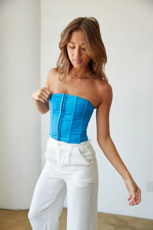 Margaux Satin Corset Top sold by American Threads
