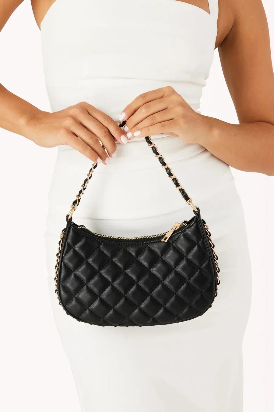 Adia Quilted Chain Shoulder Bag sold by American Threads