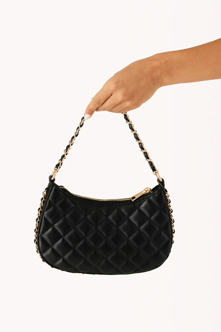 Adia Quilted Chain Shoulder Bag sold by American Threads product image thumbnail 3