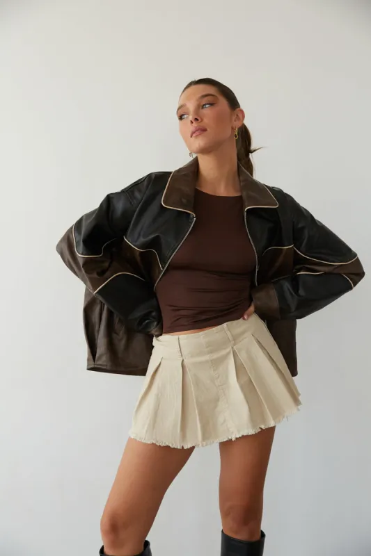 Roxy Faux Leather Bomber Jacket made by American Threads