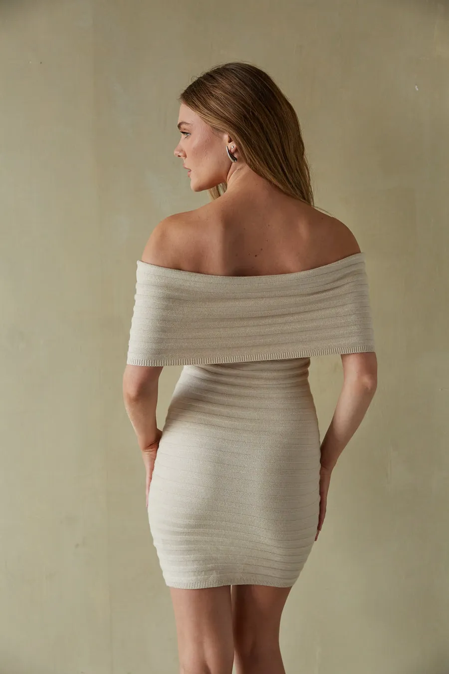 Stassi Off the Shoulder Bodycon Mini Dress sold by American Threads product image thumbnail 5