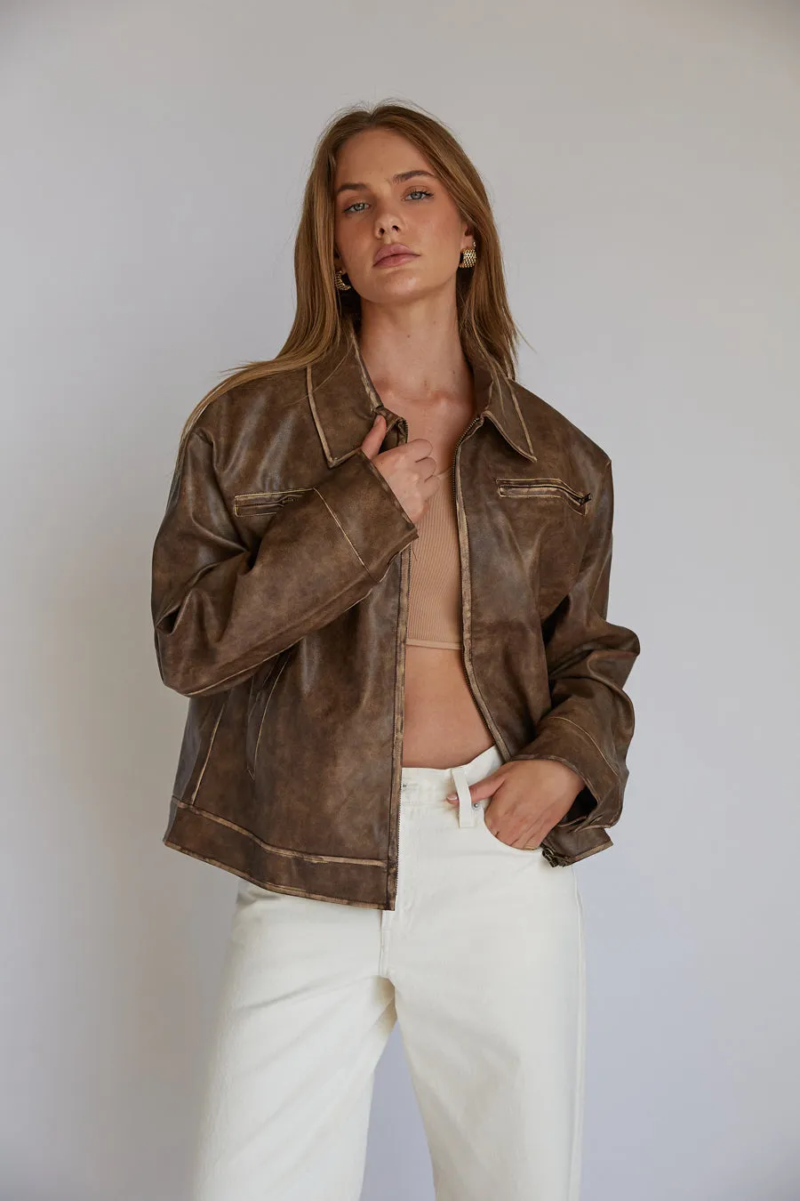 Dylan Faux Leather Jacket sold by American Threads