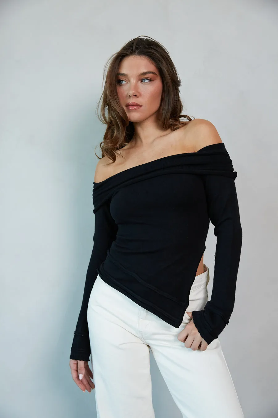 Kate Asymmetrical Sweater Top sold by American Threads product image thumbnail 4
