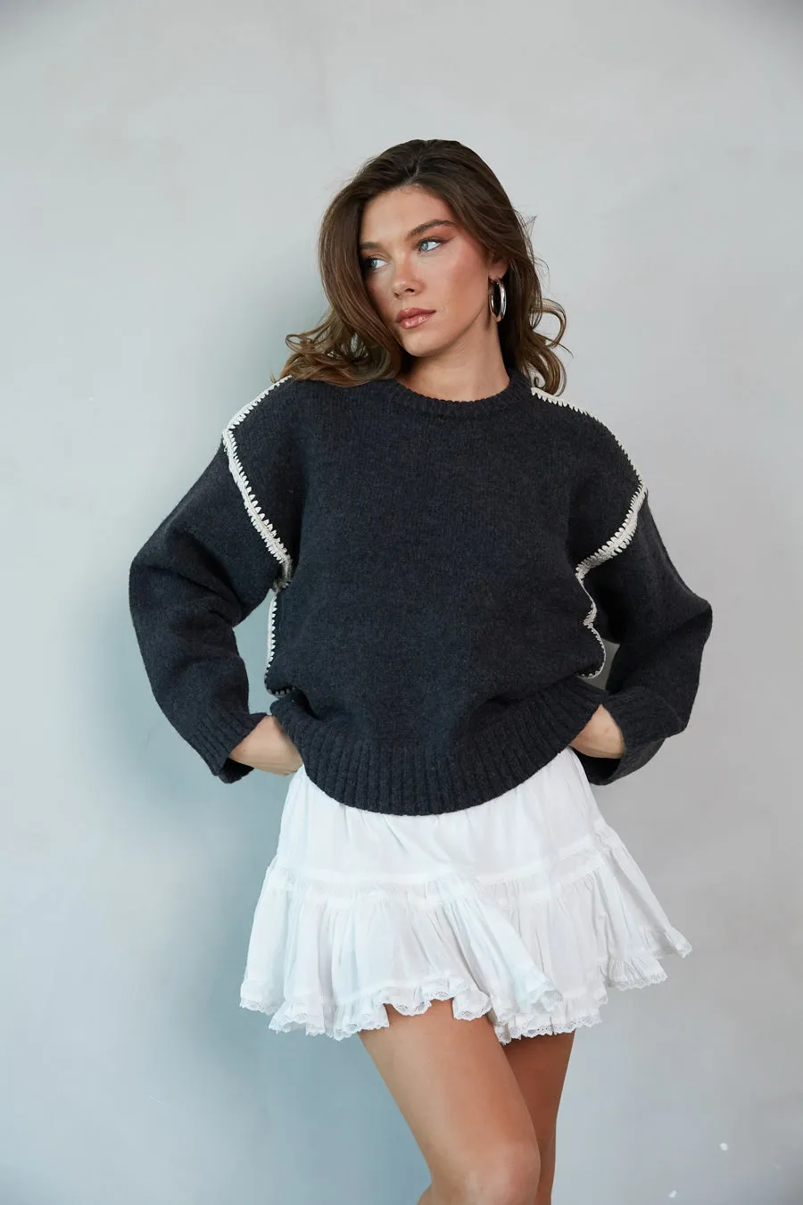 Ollie Oversized Knit Sweater sold by American Threads