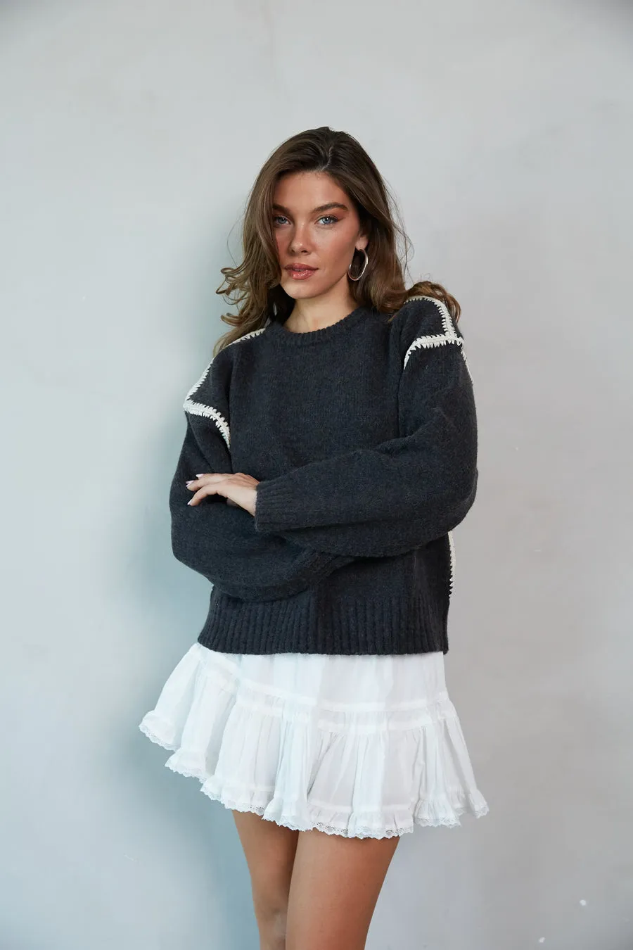 Ollie Oversized Knit Sweater sold by American Threads product image thumbnail 4