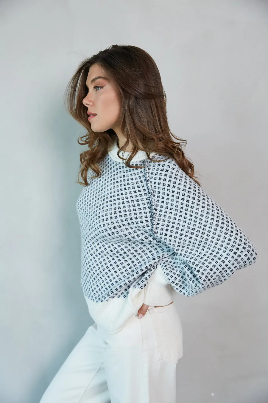 Ramona Ditsy Argyle Sweater sold by American Threads product image thumbnail 3