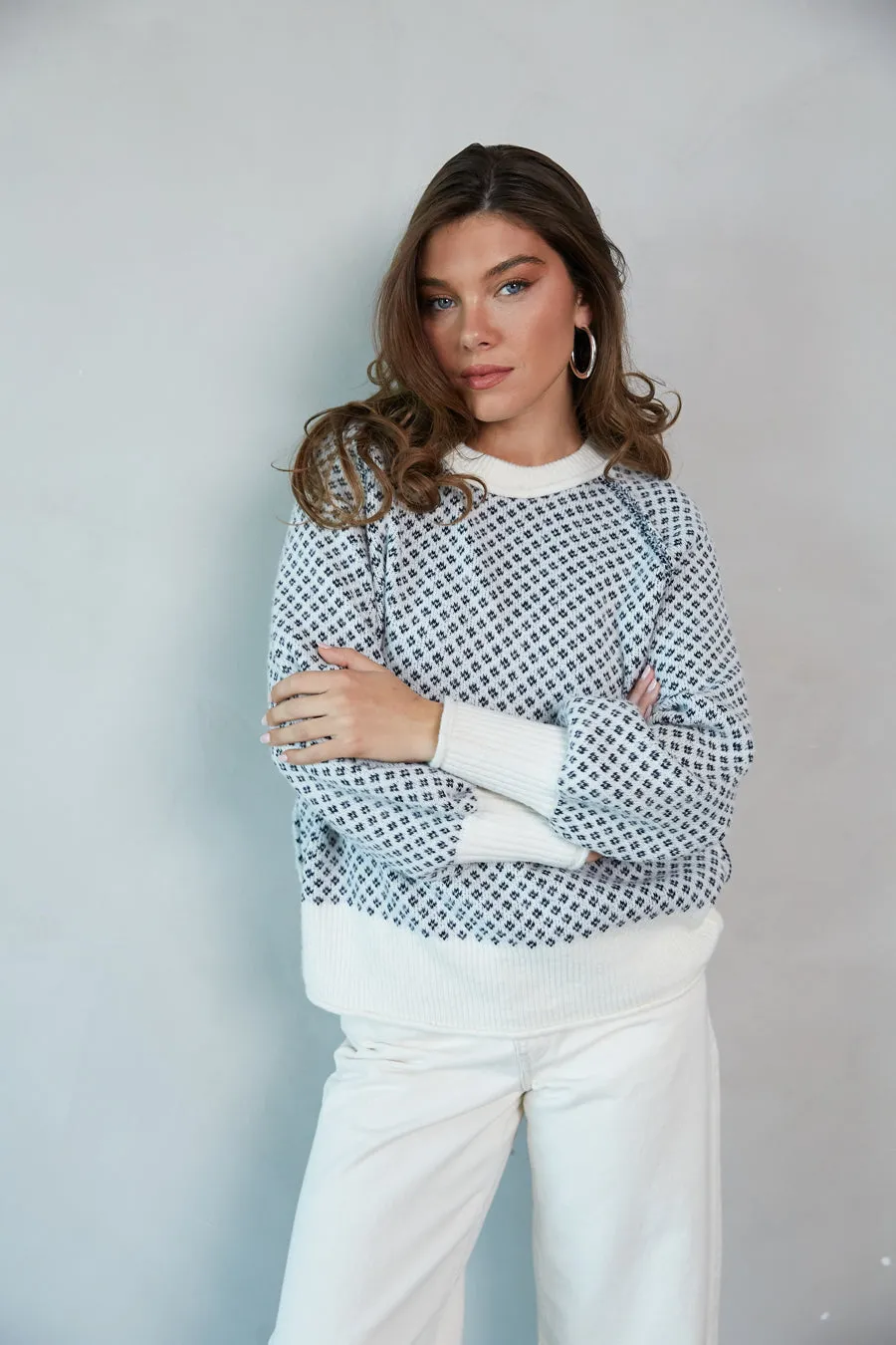 Ramona Ditsy Argyle Sweater sold by American Threads product image thumbnail 4