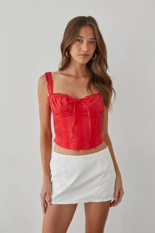 Jolene Lace Trim Bustier Corset Top sold by American Threads