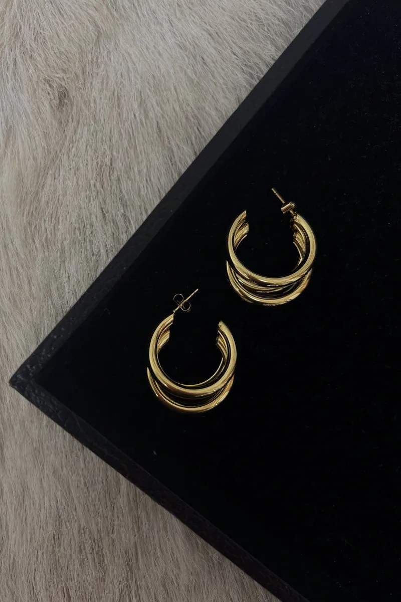 Trinity Triple Hoop Earrings sold by American Threads product image thumbnail 3
