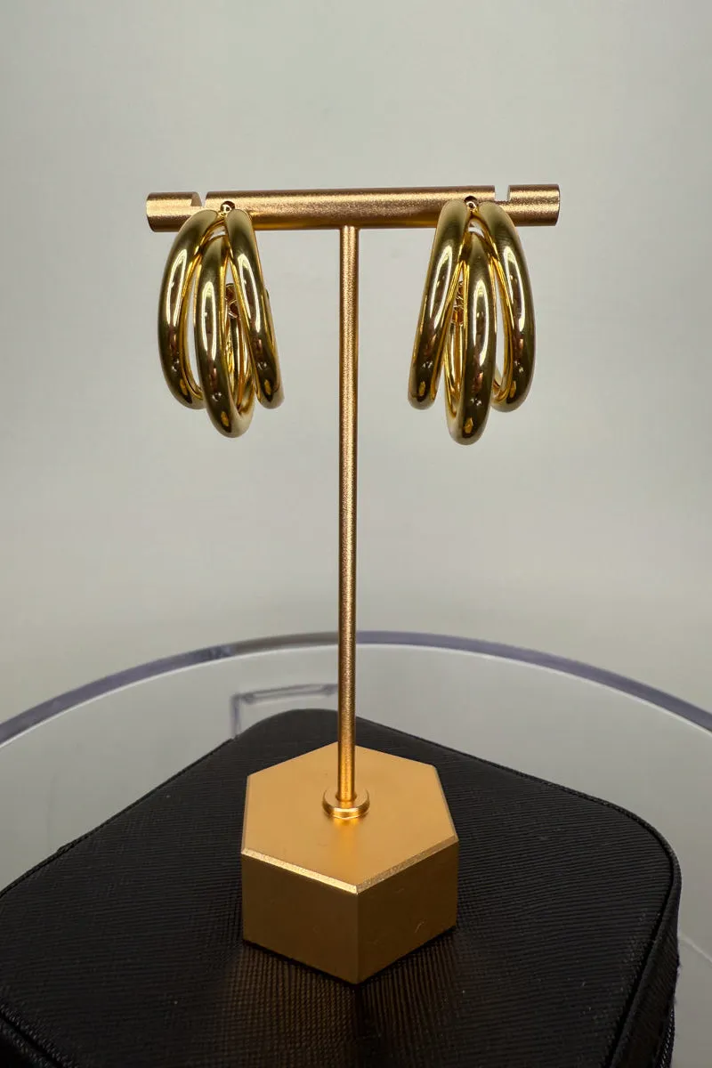 Trinity Triple Hoop Earrings sold by American Threads product image thumbnail 2