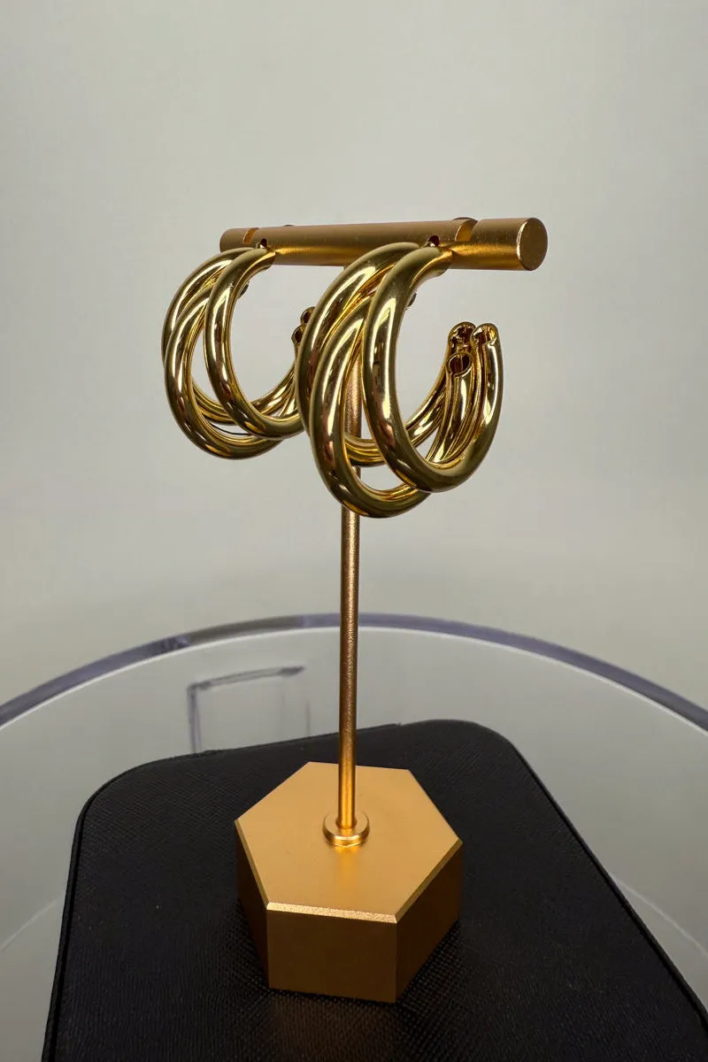 Trinity Triple Hoop Earrings sold by American Threads product image thumbnail 4