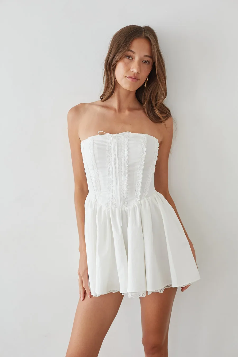 Sabrina Strapless Corset Mini Dress sold by American Threads