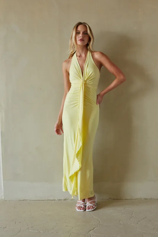 Cecelia Halter Draped Maxi Dress sold by American Threads